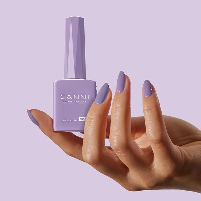 CANNI Purple Gel Nail Polish, 1Pcs Light Purple Gel Polish Pastel Color Nail Polish High Gloss Nail Manicure Salon DIY