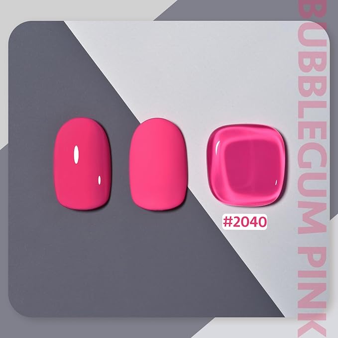 GAOY Pink Gel Nail Polish, 16ml Soak Off Gel Polish, UV Light Cure for Nail Art DIY Manicure at Home, 2040 Bubblegum Pink