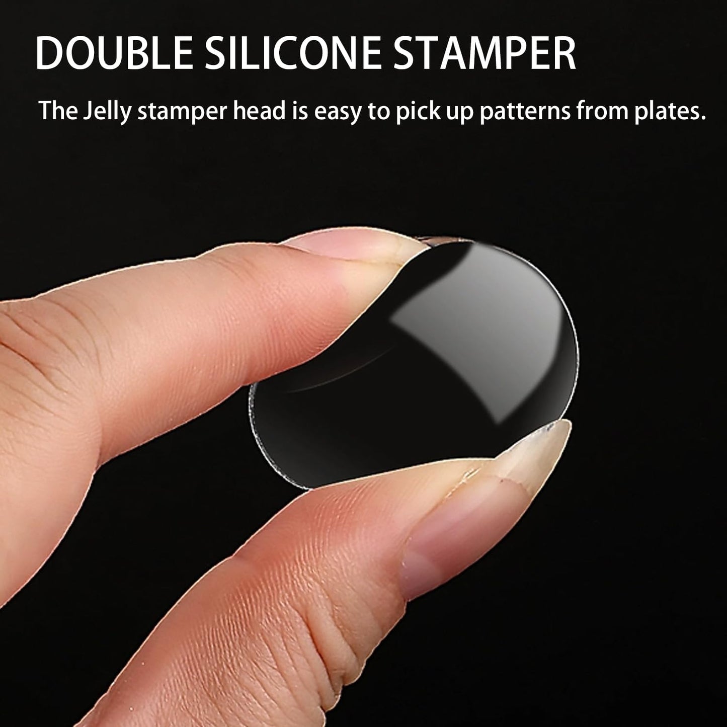 French Tip Nail Stamp Clear Silicone French Tip Tool French Tip Stamp French Manicure Kit French Nail Art Stamper Kit with Scrapers and Nail Art Brushes for French Manicure Home DIY Salon 5 Pcs