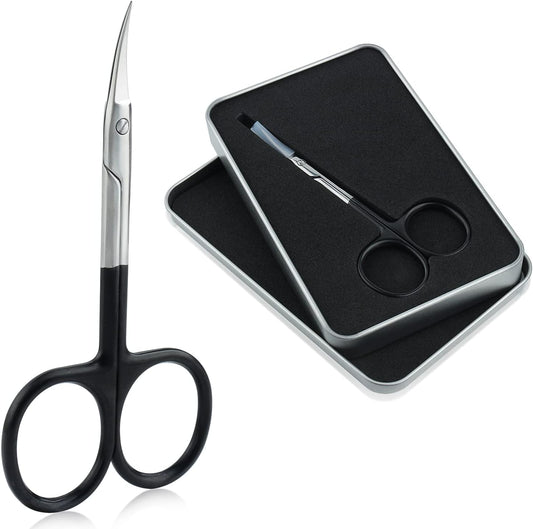 Qunzhao Cuticle Scissors for Women and Men Curved Stainless Steel with Tip Grooming Blades Manicure Nail for Dry Skin Nail Scissors (3)