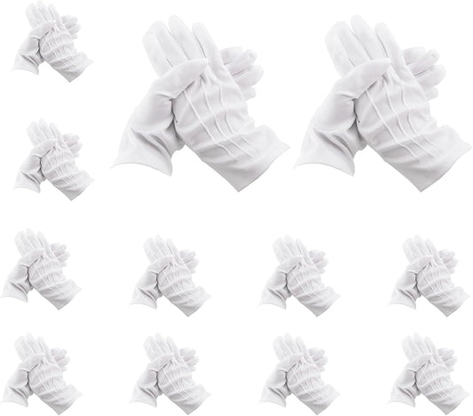 White Cotton Gloves,Cotton Gloves for Dry Hands Sleeping,White Cotton Gloves Women,White Gloves Costume,Cotton Gloves for Sleeping,Moisturizing Gloves Overnight,White Marching Band Gloves