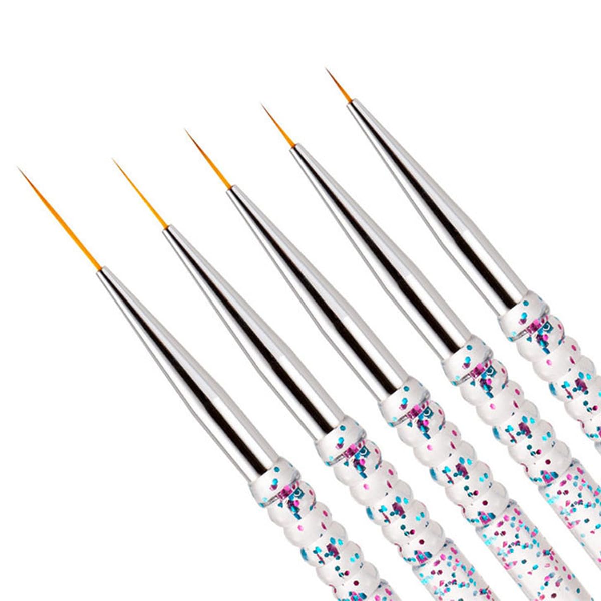 Nail Dotting Tools Kit - 10 Pcs, 5 Double-end Tools, 5 Nail Liner Brushes