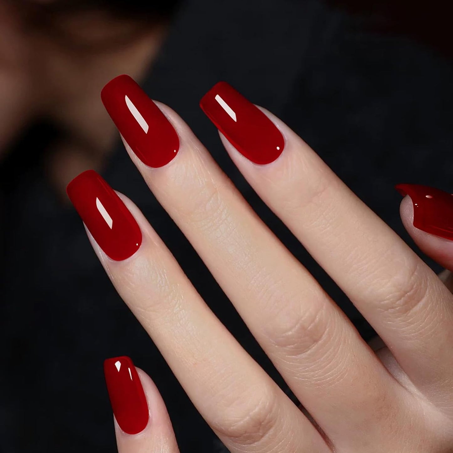 COSMOO 13ml Red Quick Dry Nail Polish, Red Long-Lasting Nail Lacquer for Nail Art Varnish, 0.43 fl oz