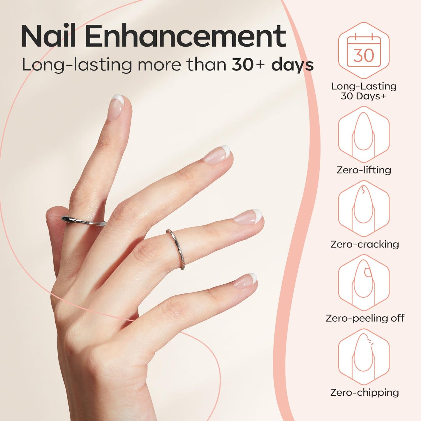 modelones Builder Nail Gel, 2 Pcs Clear Builder Nail Polish for Thickening Strengthener Apex Building Extension Rubber Base Gel Polish in a Bottle for DIY Home Salon Gifts 10ml LED Lamp Cured