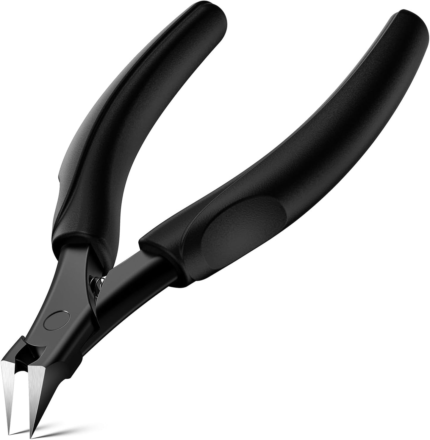 FVION Straight Blade Toenail Clippers, Comfort Handle Ingrown Toe Nail Clippers for Thick Nails for Seniors, Finger Nail Clippers for Adult (Black)