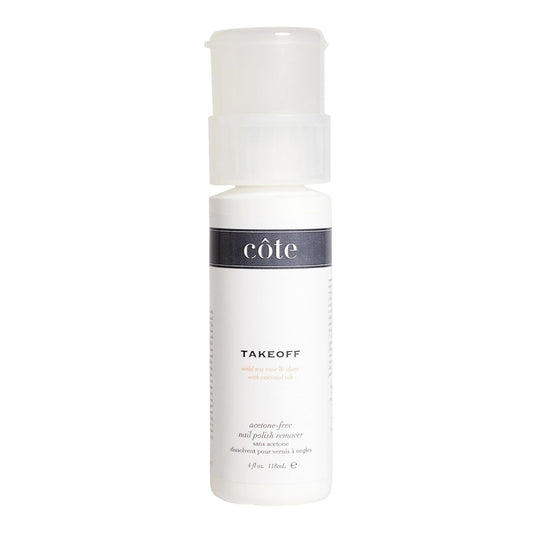 Côte Beauty’s Takeoff Non-Acetone Nail Polish Remover, Scented with Wild Sea Rose & Essential Oils, Vegan & Cruelty-Free, Gentle Nail Polish Remover with No Chalky Residue, 4 Fl Oz