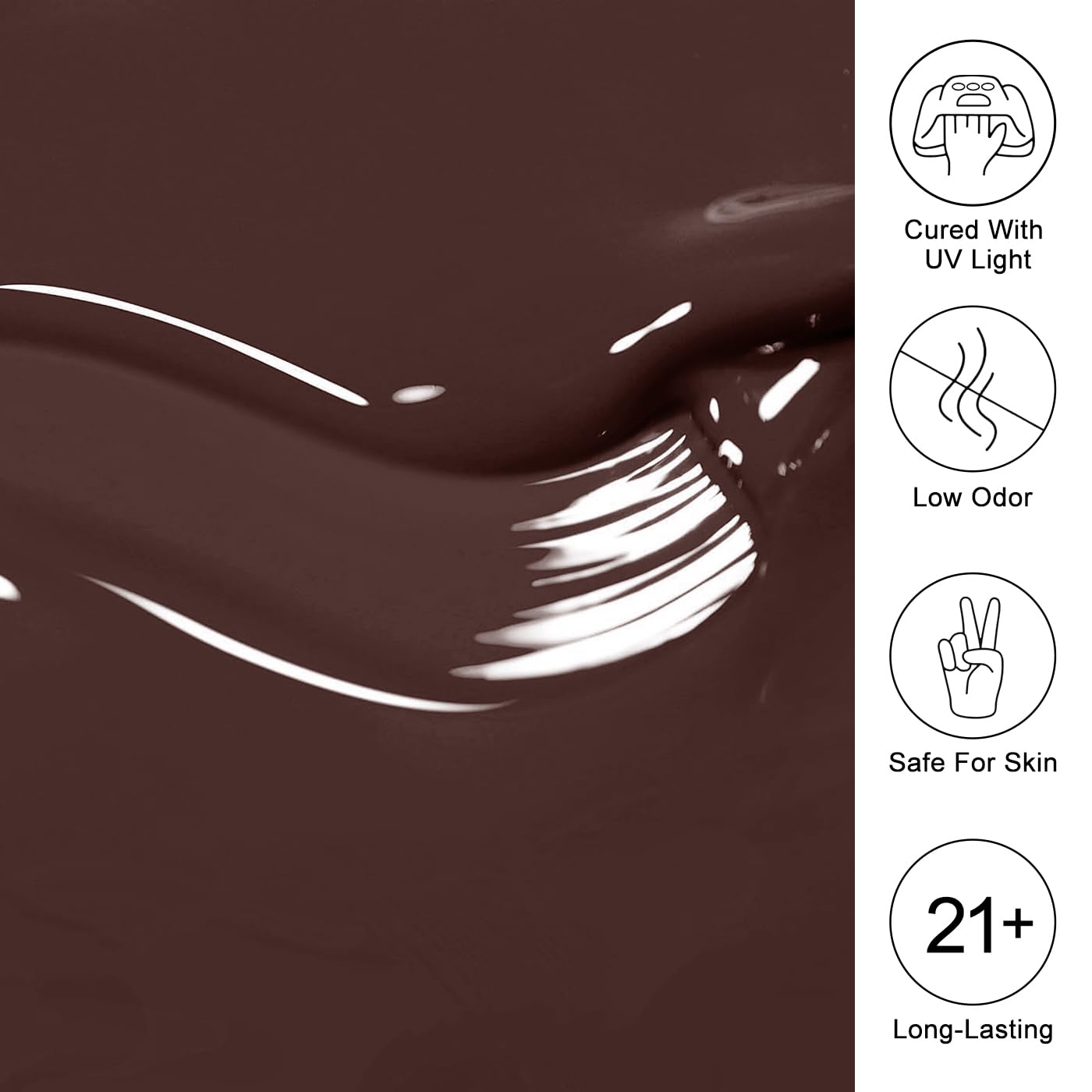 Imtiti Brown Gel Nail Polish, Coffee Brown Gel Polish Autumn Winter Soak Off UV LED High Gloss Art Manicure Salon DIY Design 10ML