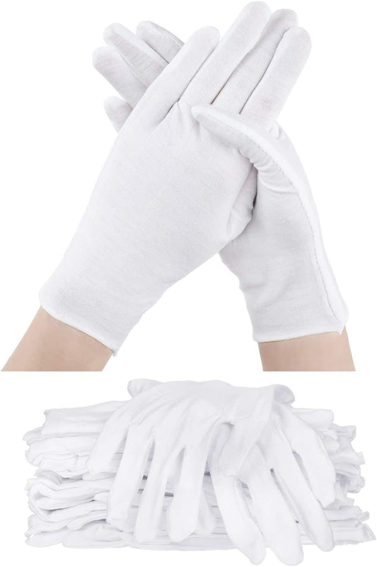 SATINIOR 60 Pcs Cotton Glove Stretchy Work Glove Reusable Mitten for Men Women Hand Dry Art Coin Handling Jewelry