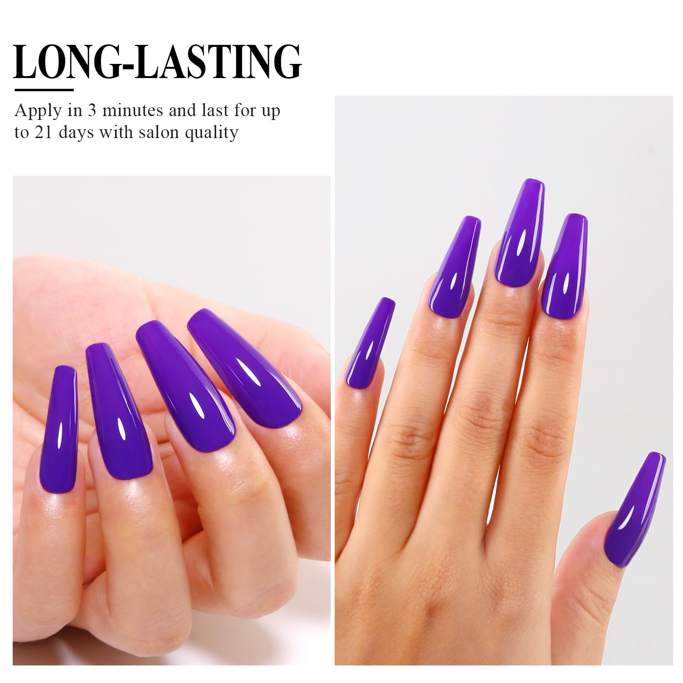 Imtiti Purple Gel Nail Polish, Dark Purple Gel Polish High Gloss Soak Off UV LED Autumn Winter Art Manicure Salon DIY Design 10ML