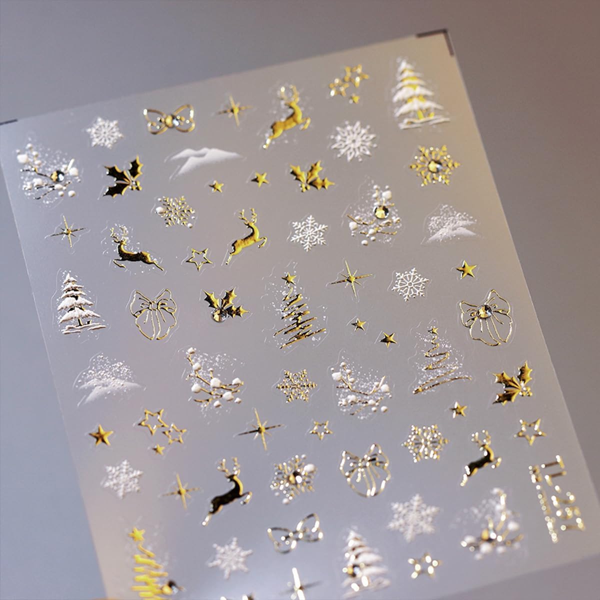 Christmas Nail Stickers Snowflake Nail Art Decals 5D Embossed Nail Design Winter Nail Art Stickers Self Adhesive Nails Supplies Nail Decorations for Women Girls