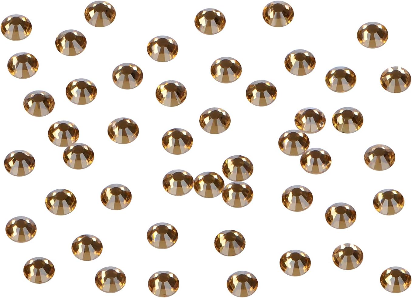 2880PCS Art Nail Rhinestones non Hotfix Glue Fix Round Crystals Glass Flatback for DIY Jewelry Making with one Picking Pen (ss10 2880pcs, Lt. Topaz)