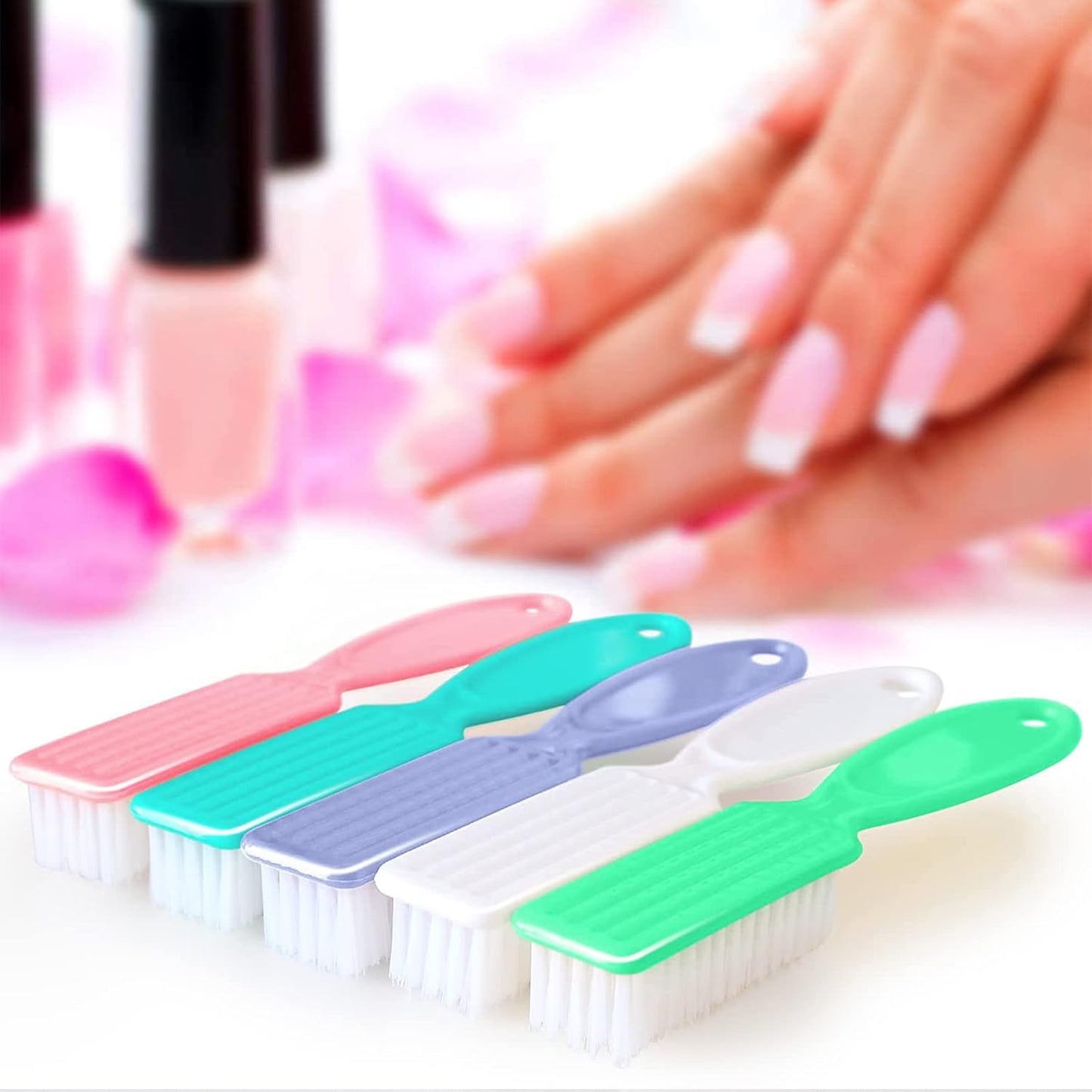 HOFASON 20Pcs Handle Grip Nail Brush, Hand Fingernail Cleaner Brush Manicure Tools Scrub Cleaning Brushes Kit for Toes and Nails Women Men(Random Colors)
