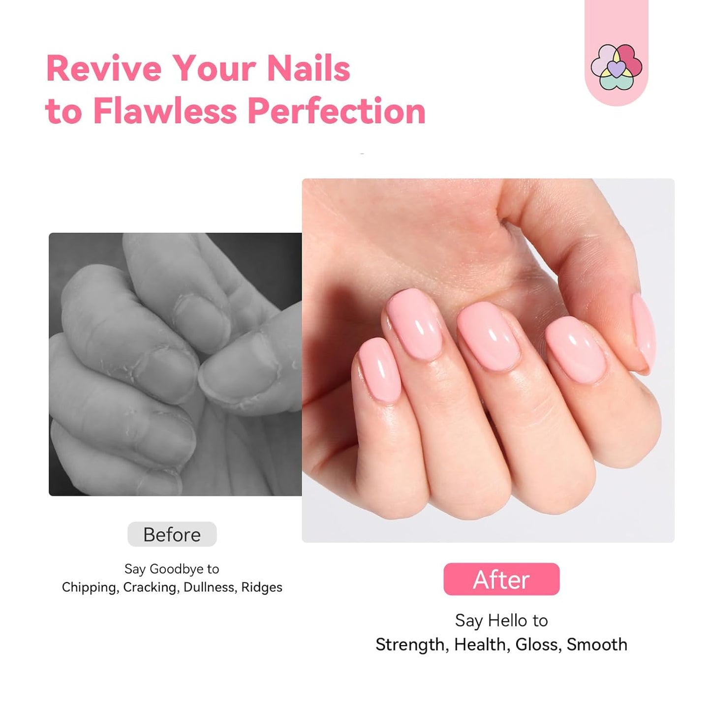 SAVILAND Nail Strengthener: Sheer Pink Natural Concealer Foundation Polish Air Dry Nail Growth for Damaged Nails Repair Weak & Thin Nails Nail Care with Castor Oil & Vitamin E 15ml Women Gift