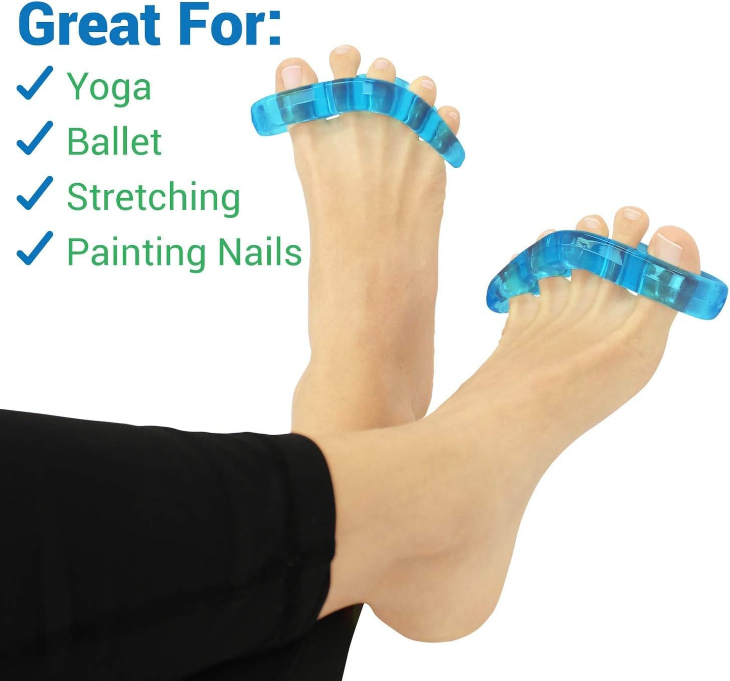 ViveSole Toe Separators for Men & Women Small (2 Pairs) - Silicone Gel Spreaders - Therapeutic Spa Stretchers for Plantar Fasciitis, Bunions, Overlapping Hammer Toe Spacers - Metatarsal Yoga Cushion
