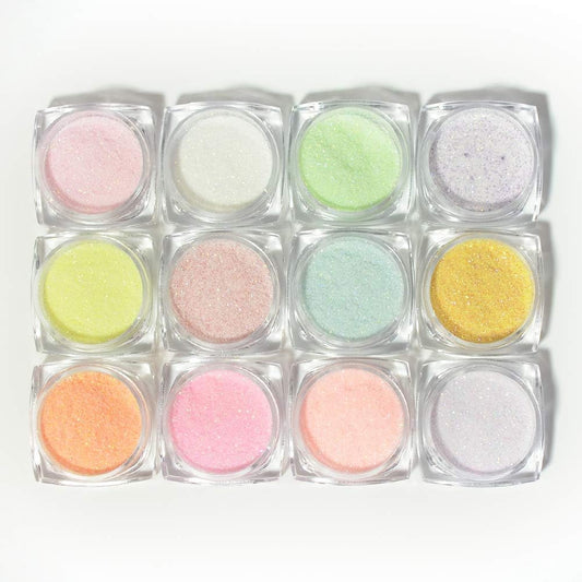 12 Bottles Nail Art Glitter Sugar Powder Holographic Shining Sugar Nail Glitter Nail Art Decoration DIY Crafts