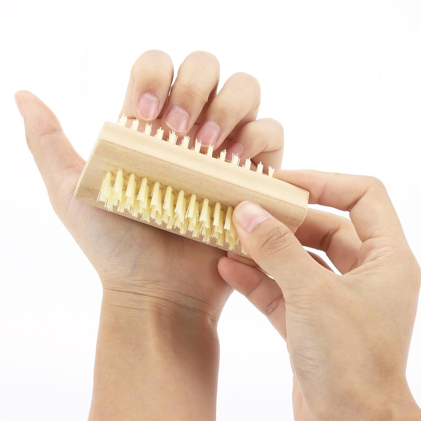 Nail Cleaning Brushes Wood for Fingernails 2-Sided Non-Slip Brush Wooden Nail Brushes 5 Pack