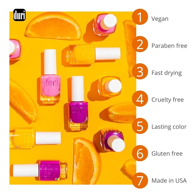 duri Nail Polish, 755 Slay, Classic Fucshia Red Lacquer, Glossy Finish, Full Coverage, 0.45 Fl Oz