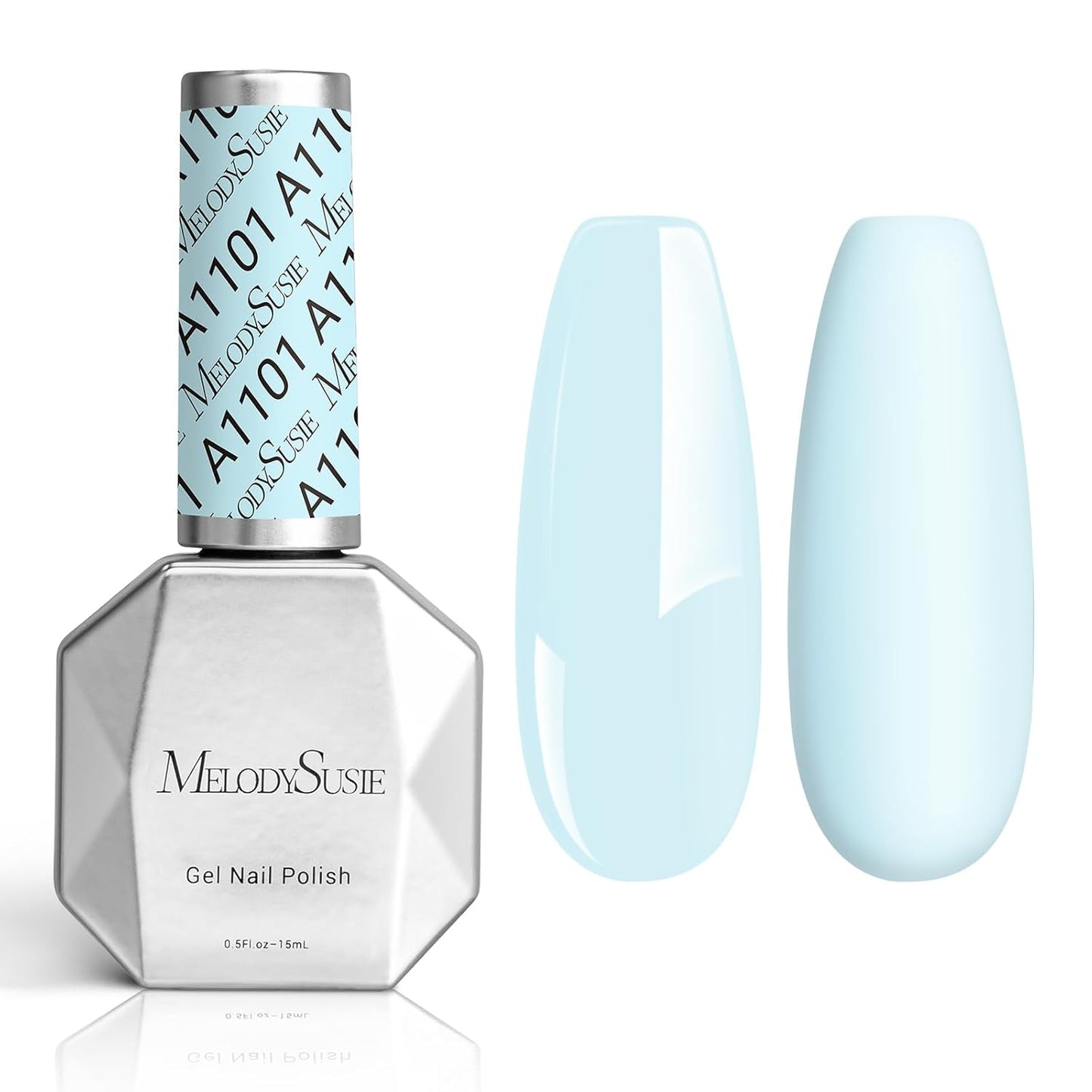 MelodySusie Thick Pastel Blue Gel Nail Polish,0.5fl oz Soak Off UV LED Spring Summer Baby Blue Gel Polish Gift for Women Nail Art Manicure Salon DIY Nail Design Decoration at Home-A1101