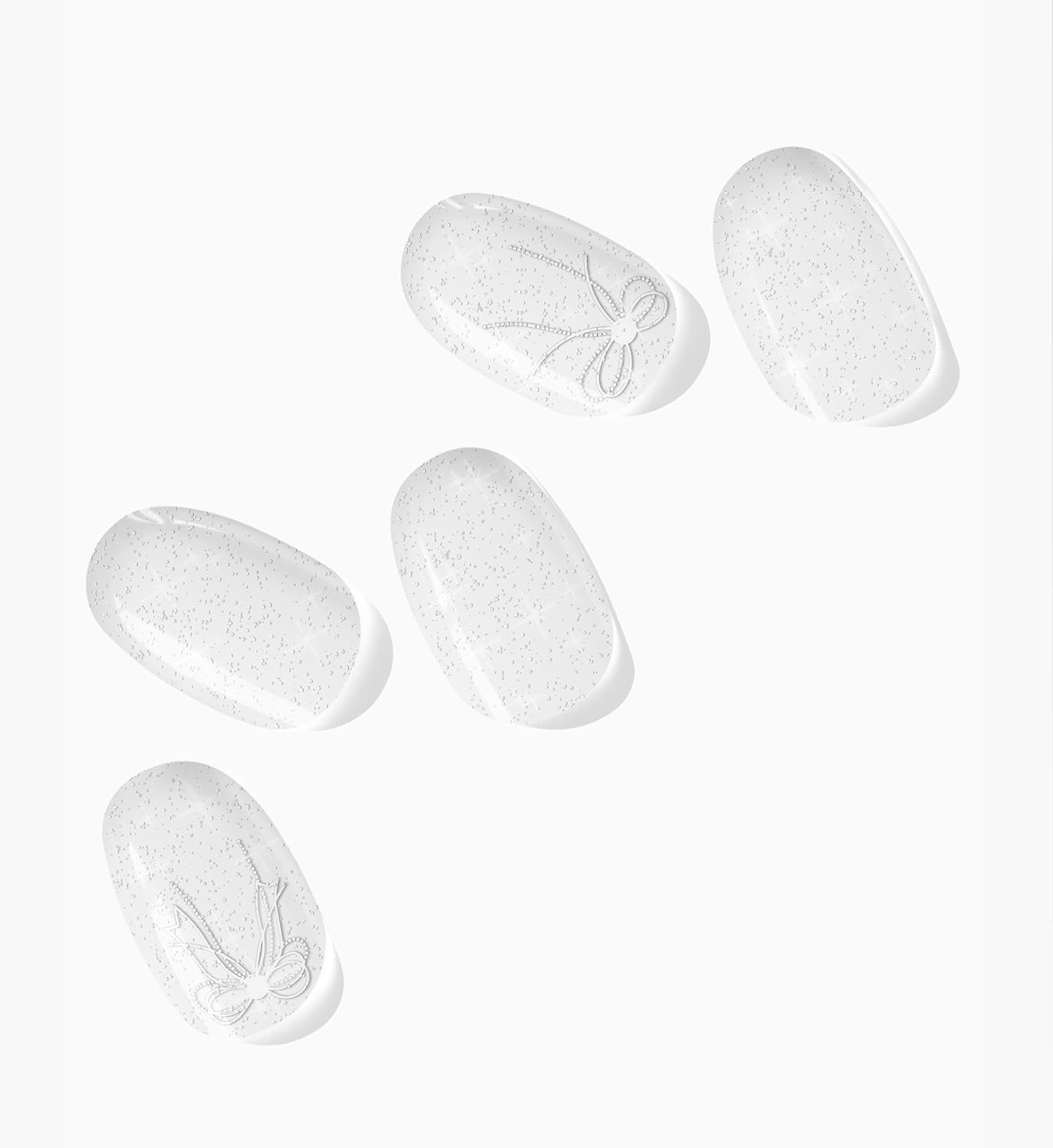 NOVA, Semi Cured Gel Nail Strips (Silver Belle) - The 10 Minute Manicure. Female Founded, Salon-Quality, Easy to Apply & Remove - Incl. Nail File & Wooden Stick (Silver Belle)