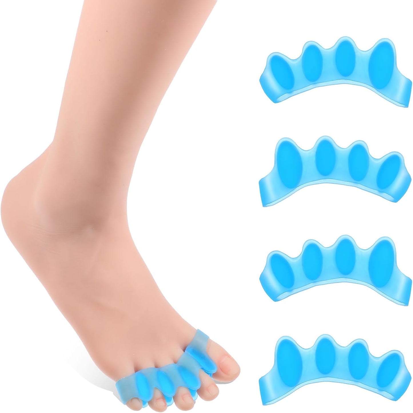 4Pcs Toe Separators for Women and Men, Hammer Toe Straightener Toes Spacers Bunion Corrector Plantar Fasciitis Relief Overlapping Toes Corrector for Foot Health and Pain Relief