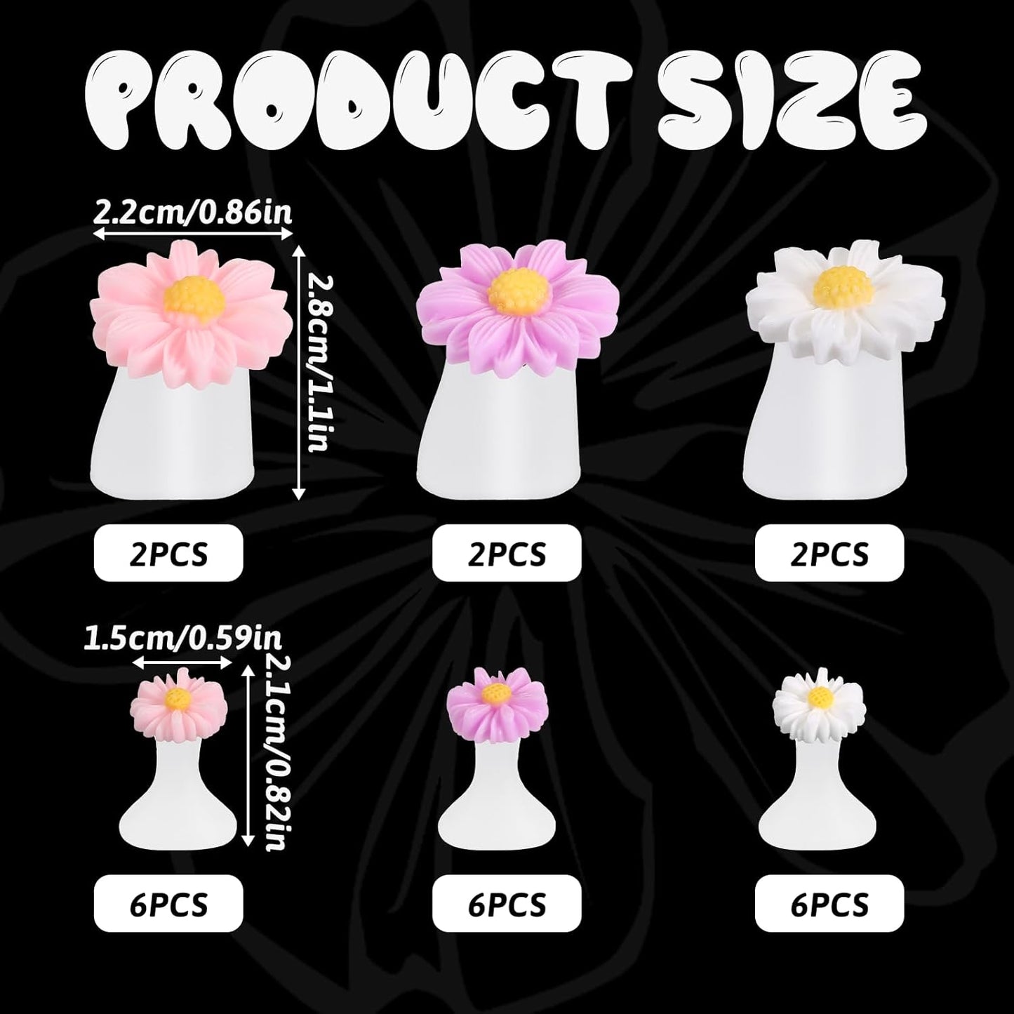 24 PCS Daisy Silicone Toe Separators for Pedicure, Flower Toes Spacers Pedicures Silicone Toe Nail Separator Pedicure Toes Dividers for Women Pedicures Nails Salon Foot Spacers Nail Art Tools