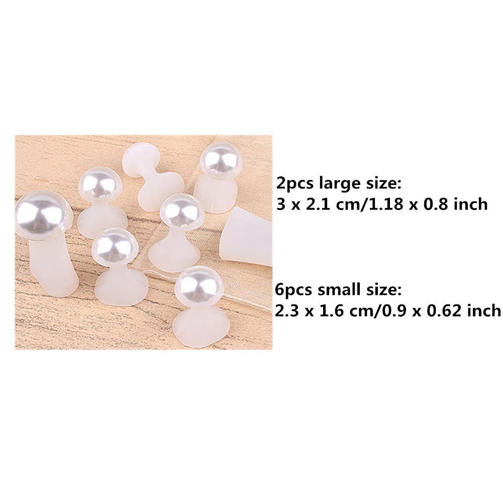 Toe Separator for Nail Polish Pedicure, Silicone Toe Spacers for Feet, 8pcs Spacers, Stretchers, Spreaders, Polish Guards(Pearl)