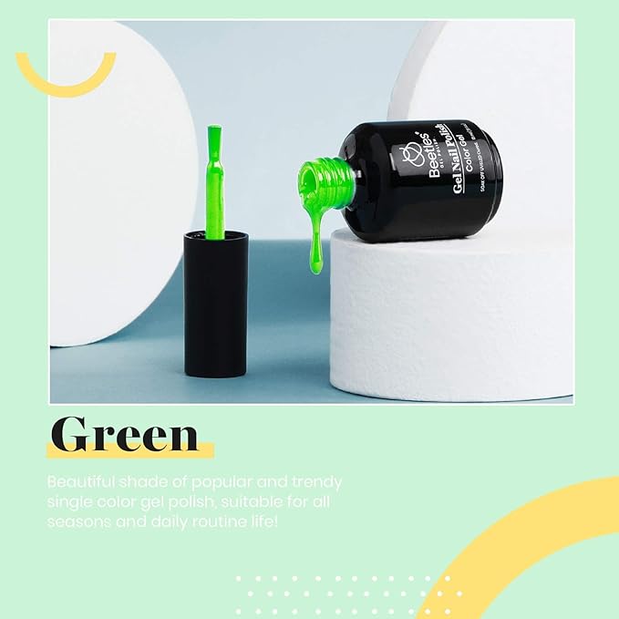 Beetles Neon Green Gel Nail Polish Halloween Gel Nail Polish 15ml Soak Off Uv LED Nail Lamp DIY Home Gift for Women Lime Green