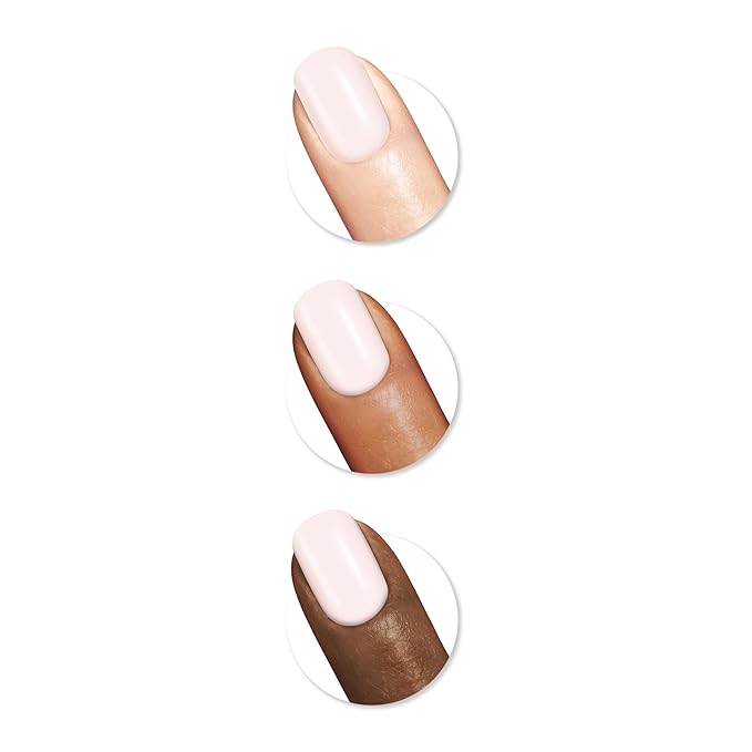 Sally Hansen Color Therapy Nail Polish | Biotin, Argan Oil, Long Lasting, Healthy Nails, Nail Strengthener, Semi-Opaque | 539 Bare Kiss | Nude Pink Nail Color