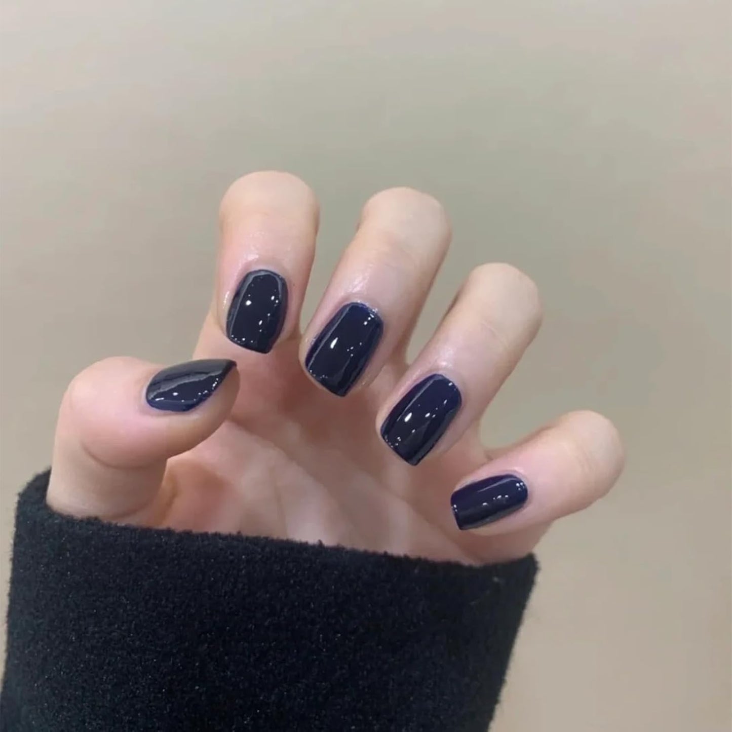 COSMOO 15ml Deep Blue Quick Dry Nail Polish, Black Blue Chip-Resistant Nail Lacquer for Nail Art