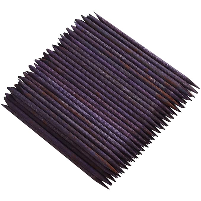 100 Pcs Orange Wood Nail Sticks Double Sided Multi Functional Cuticle Pusher Manicure Pedicure Tool for Manicure Pedicure Purple