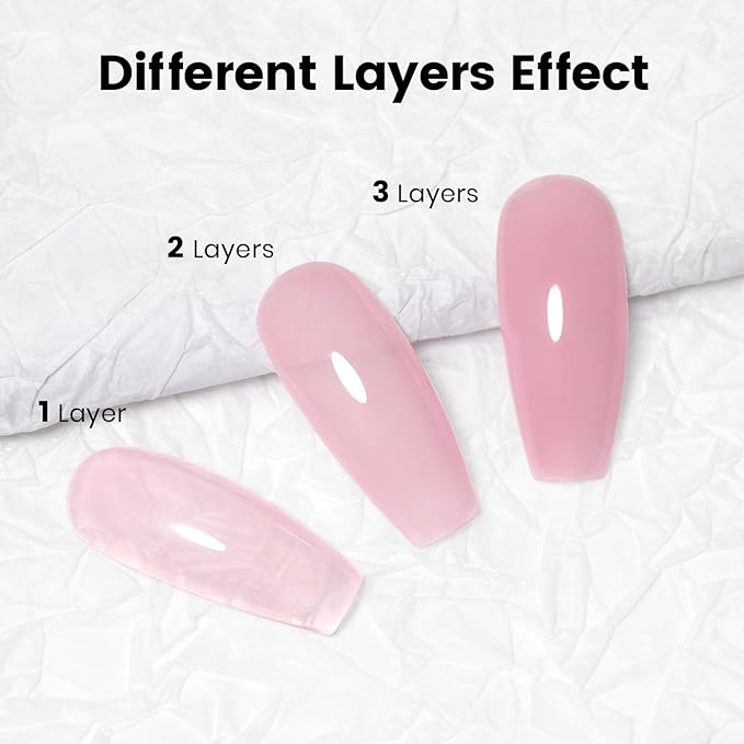RARJSM Nude Jelly Gel Nail Polish Nude Berry Pink Neutral Skin Tone Sheer Gel Polish 1PC 15ml Single Bottle Cream Transparent Pink Nail Gel Polish Soak off UV LED Cured for Home Salon DIY Manicure
