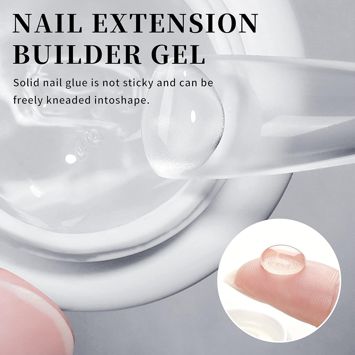 AIJIMEI 4in1 Nail Extension BuilderGel 15mlx2PCS Clear Nail Extension Gel Set Hard Gel for Nail Strengthen Nail Art Salon Home DIY (2PCS Clear)