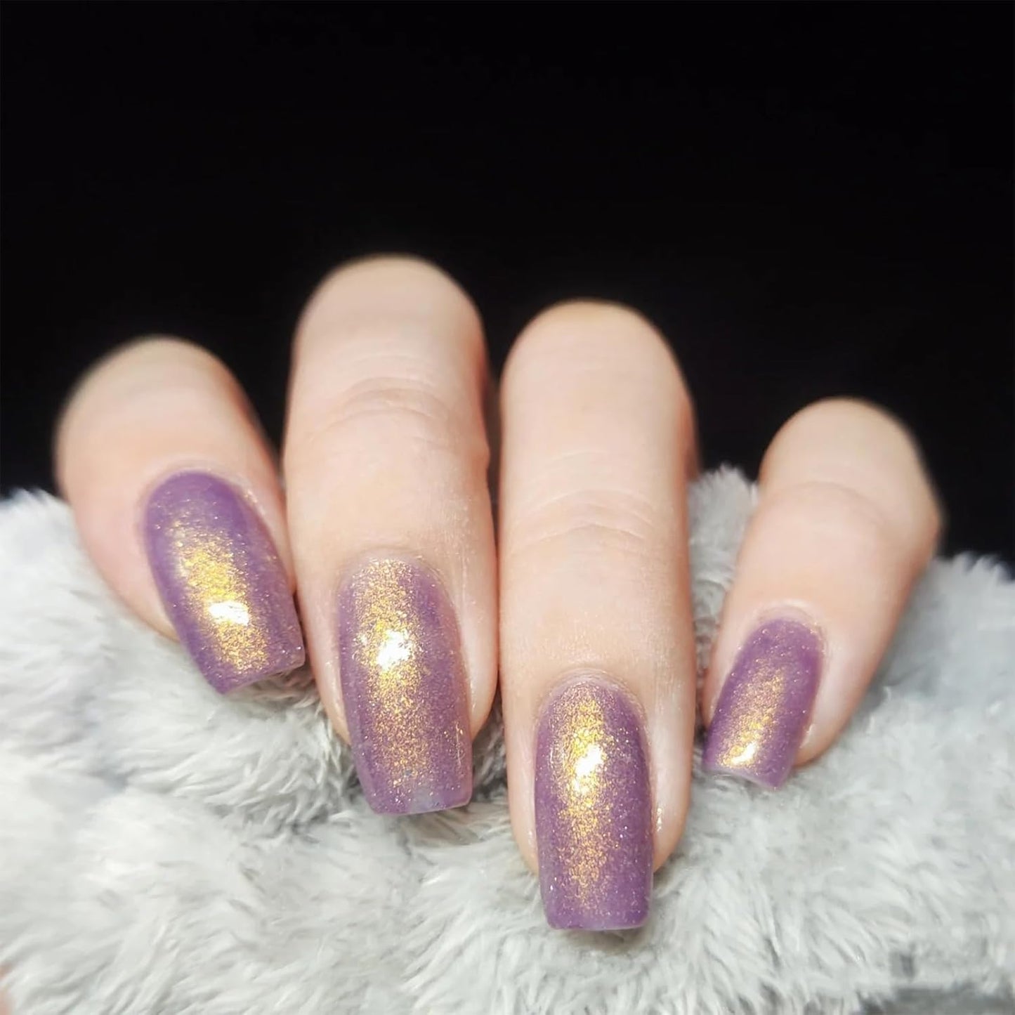 COSMOO Purple Golden Shimmer Quick Dry Nail Polish, 0.41 Fl Oz (Pack of 1), Red