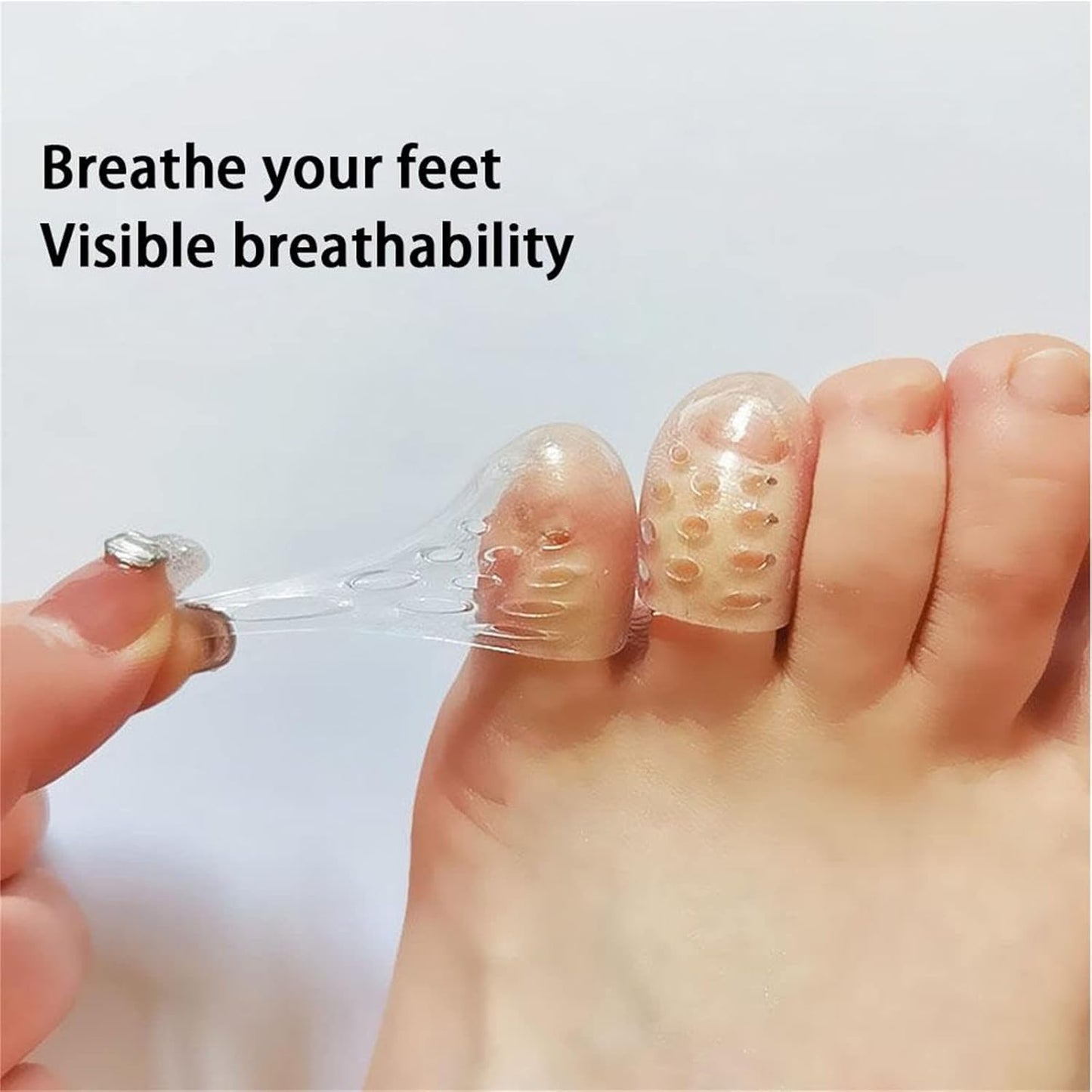 Silicone Anti Friction Toe Protectors Women, 10 Pcs Gel Toe Separators Breathable Little Toe Covers for Men and Women, Toe Sleeves for Ingrown Toenails, Corns, Calluses, Blisters and Pain Relief