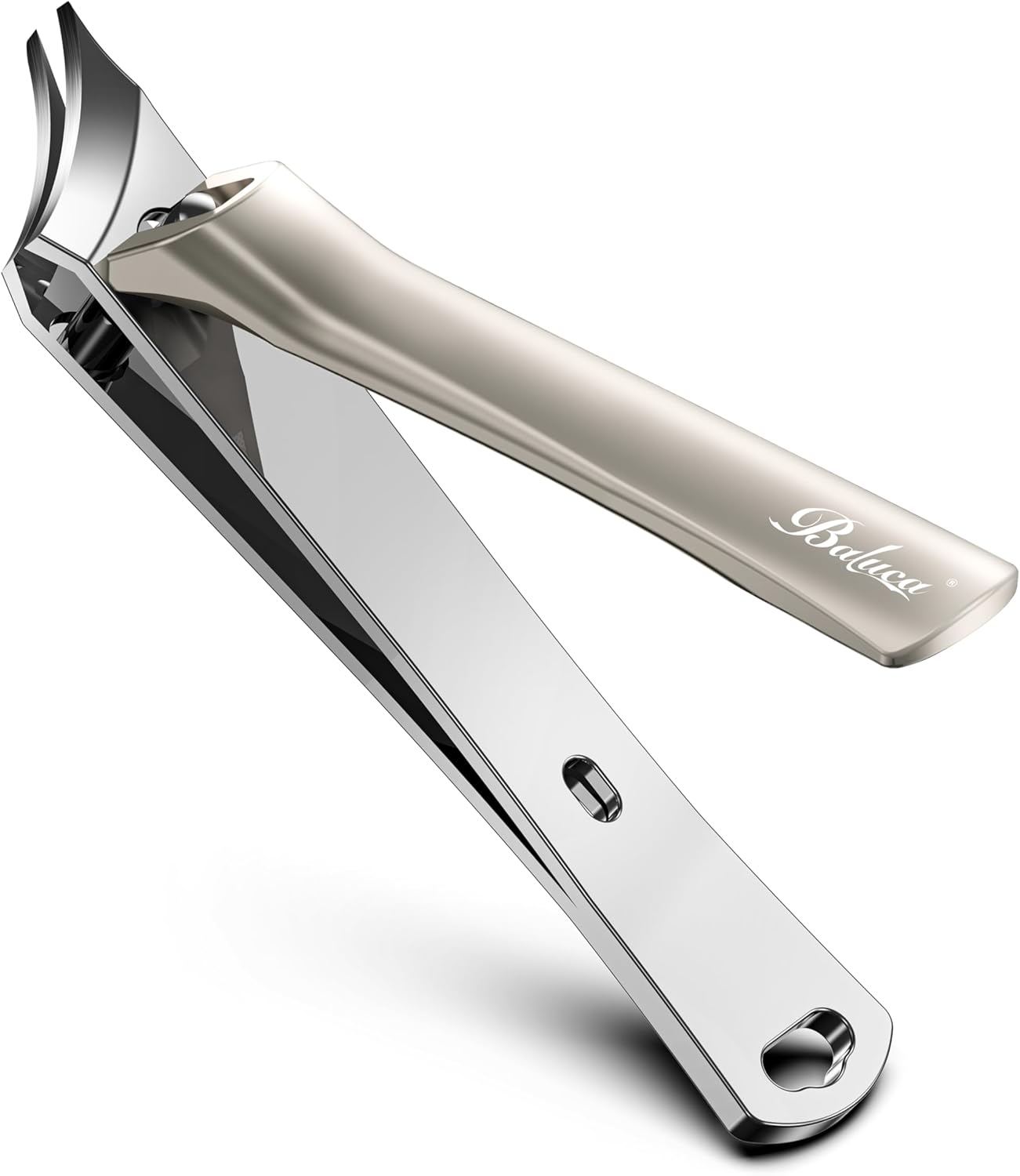 BALUCA Slanted Blade Ingrown Toenail Clippers for Thick Toenails, Angled Toe Nail Fingernail Cutter Trimmer for Seniors and Men - Champagne