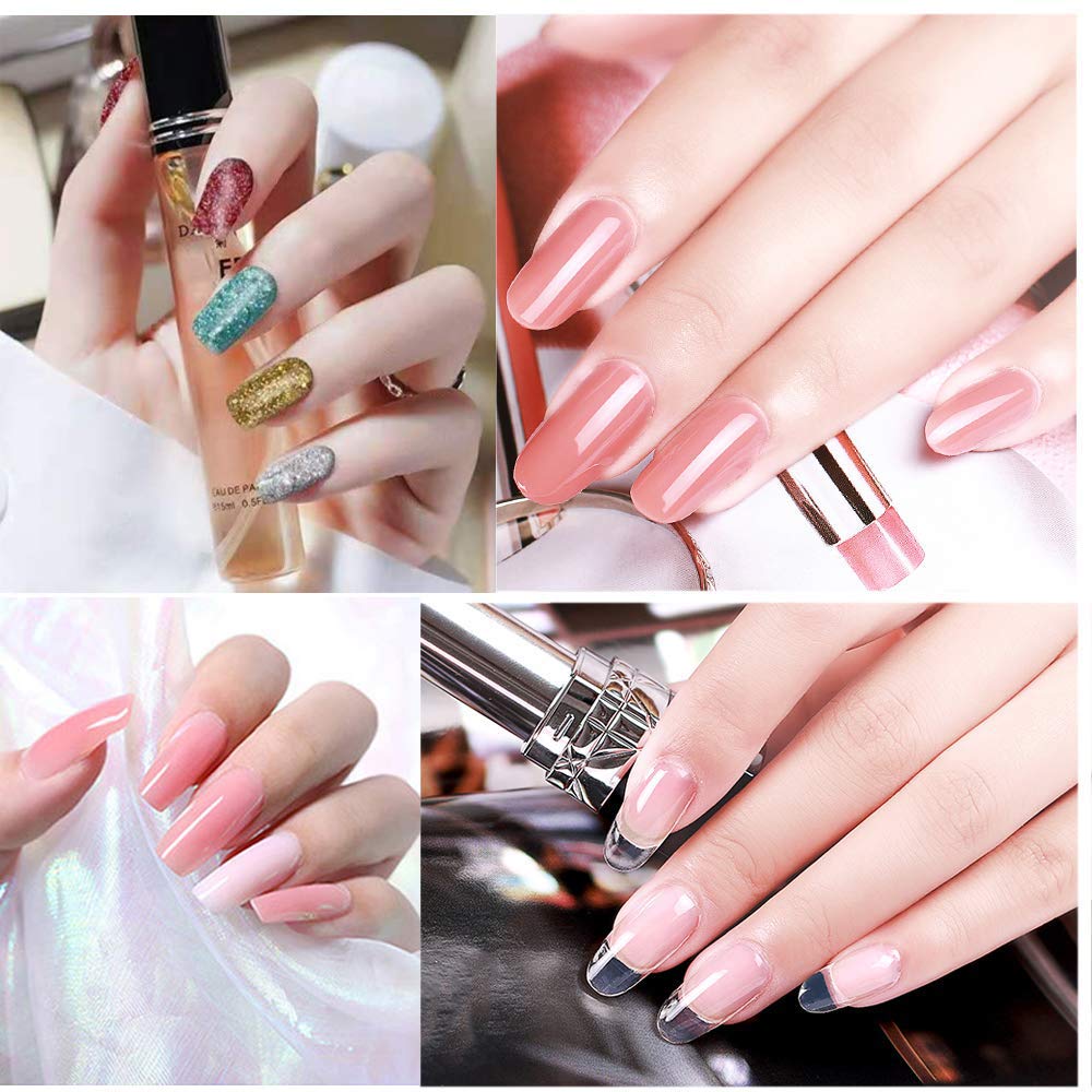 Gel Nail Polish Set with48W UV Lamp,3 Colors Quick Nail Extension Nail Gel, 12 Colors Nail Polish with Base Coat and Top coat gel kit , Professional nail kit Home DIY Salon for women gift