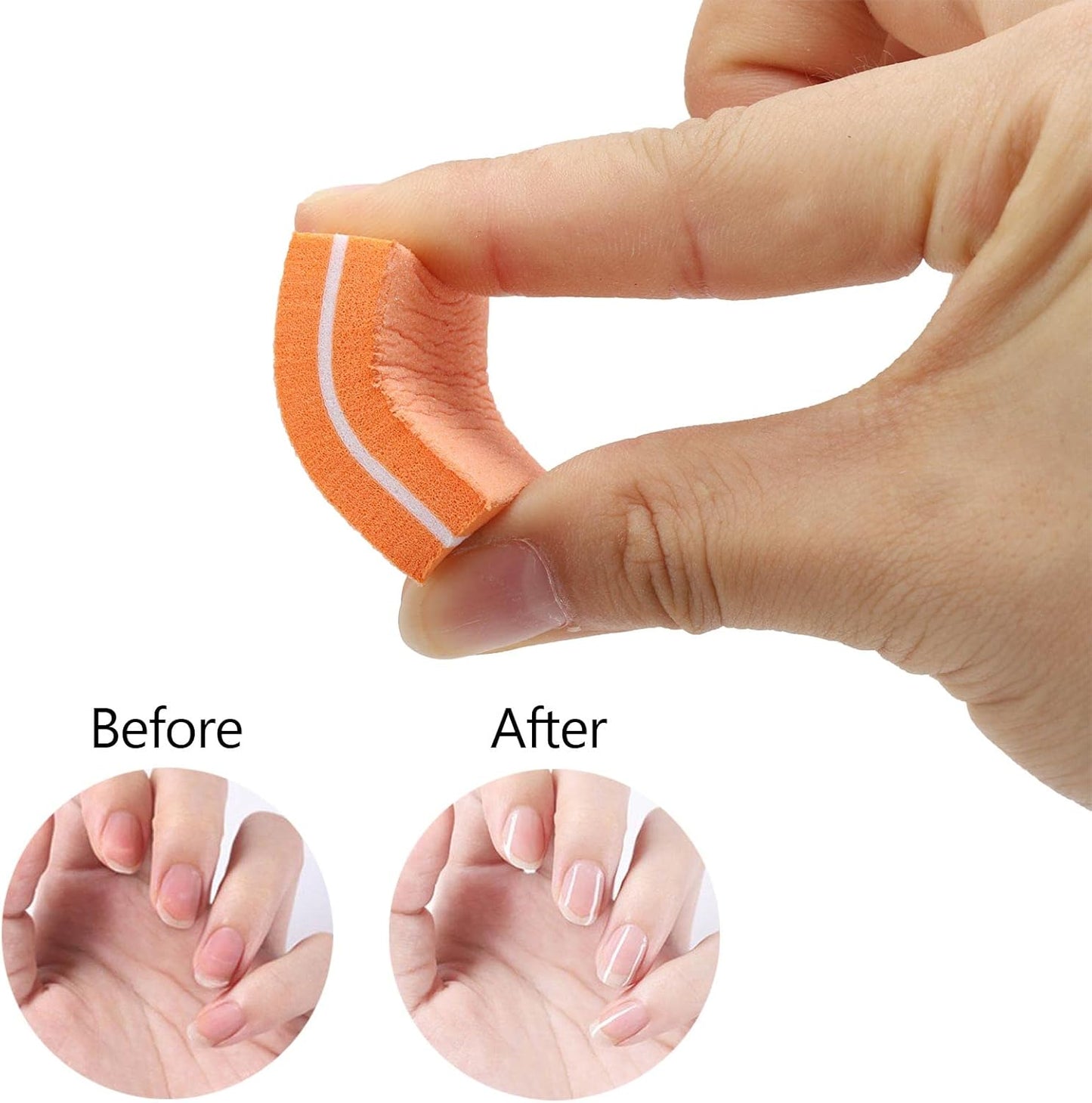 200Pcs Mini Nail Buffer Block 1.5in*1.1in*0.5in Grit Buffers for Natural Care(Orange)