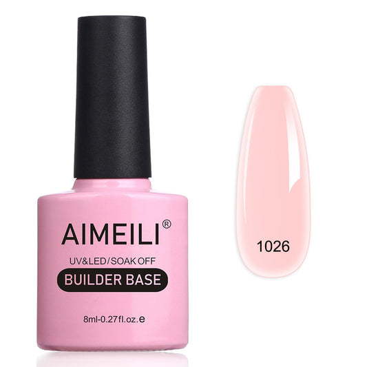 AIMEILI Builder Nail Gel, Hema Free, Cruelty Free, Vegan, Nail Strengthener Enhancement Building Rubber Base Coat for Manicure - BD1026