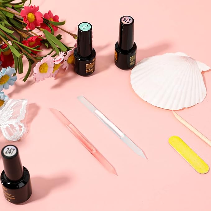 Glass Cuticle Pusher Set of 2 Cuticle Remover Tool Nail Cuticle Trimmer Double Sided Glass Manicure Stick Angled Cuticle Filing Pusher