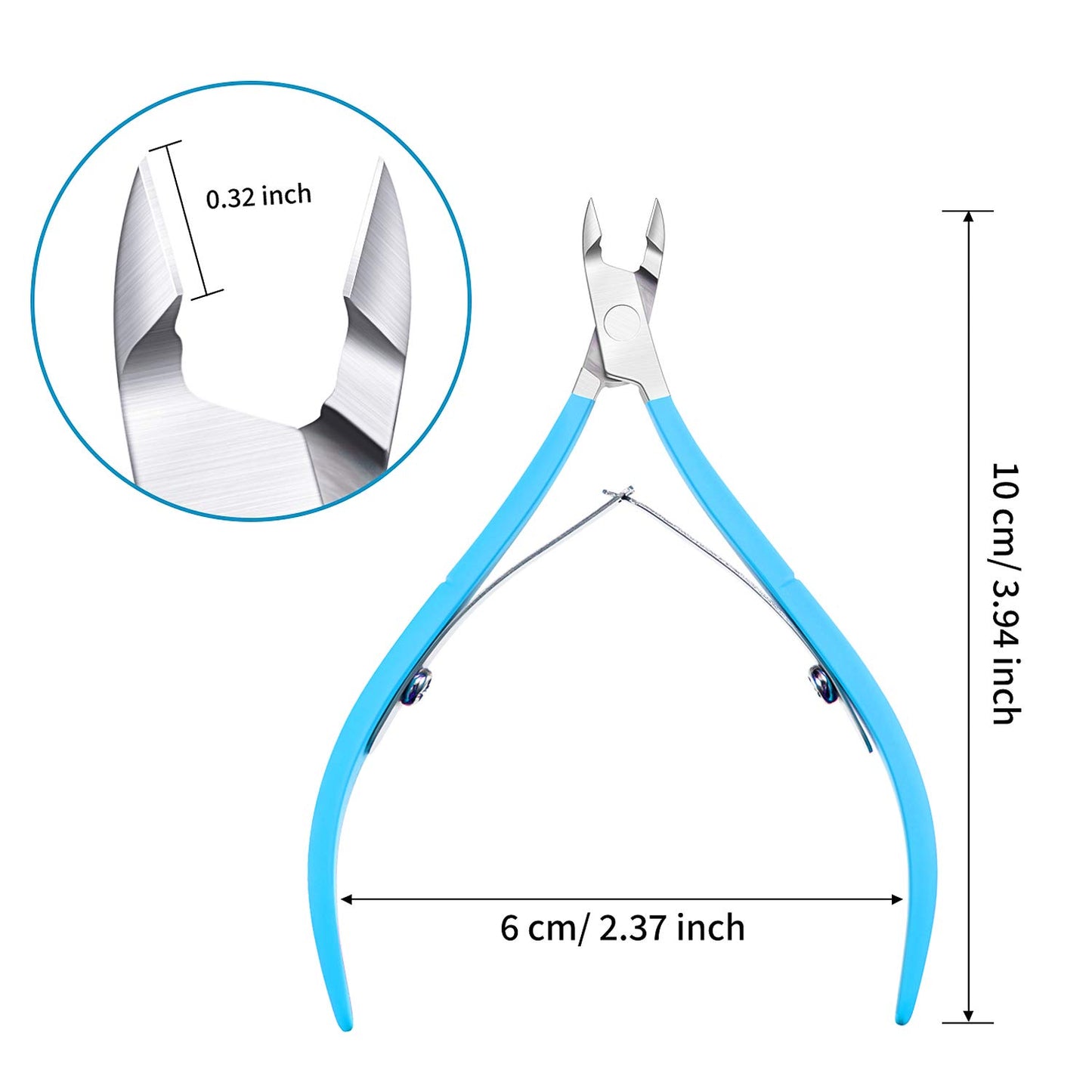 Mudder 3 Packs Cuticle Nippers Cuticle Cutter Stainless Steel Professional Nail Cuticle Trimmer Pointed Blade Cuticle Remover Scissors Pedicure Manicure Tool for Fingernails and Toenails (Blue)