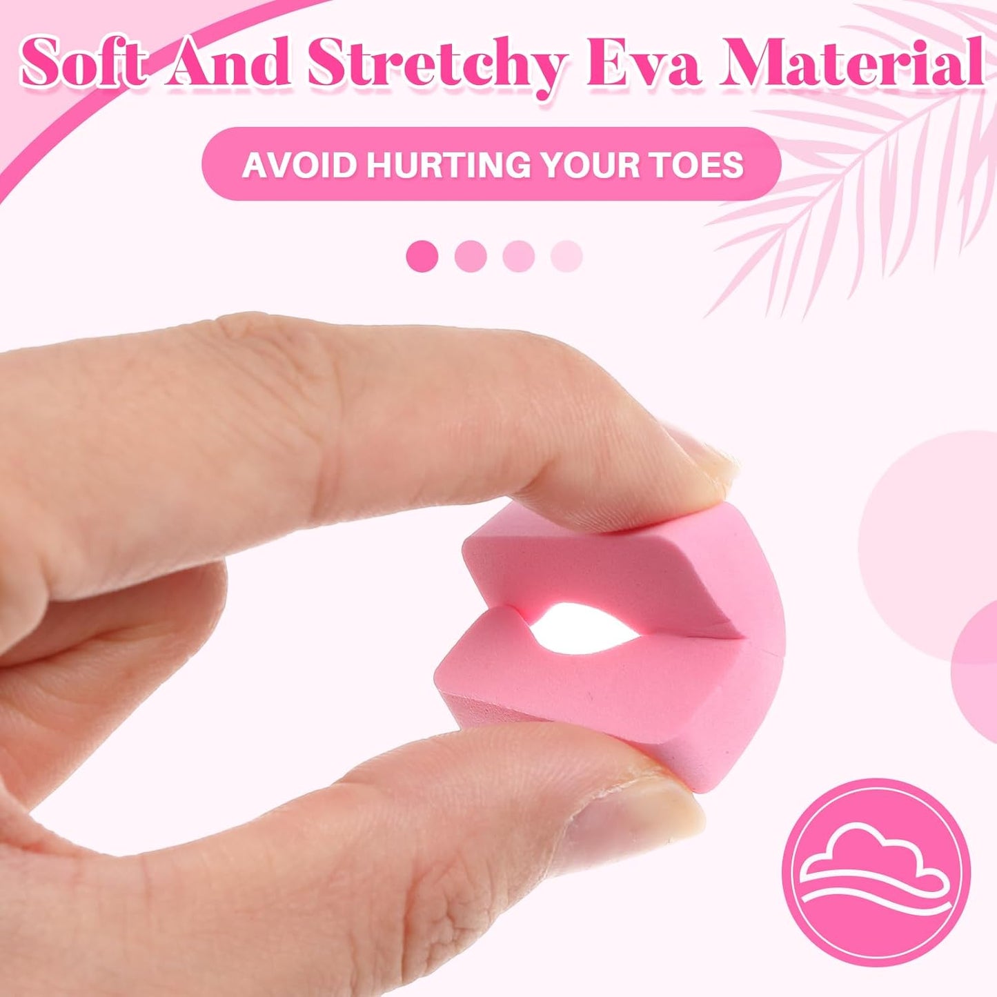 Mumufy 1000 Pcs Individual Toe Separators Bulk Soft Foam Comfortable Pedicure Toe Separators Dividers for Women Men Art Manicure Feet Nail Polish Painting Spa(Pink)