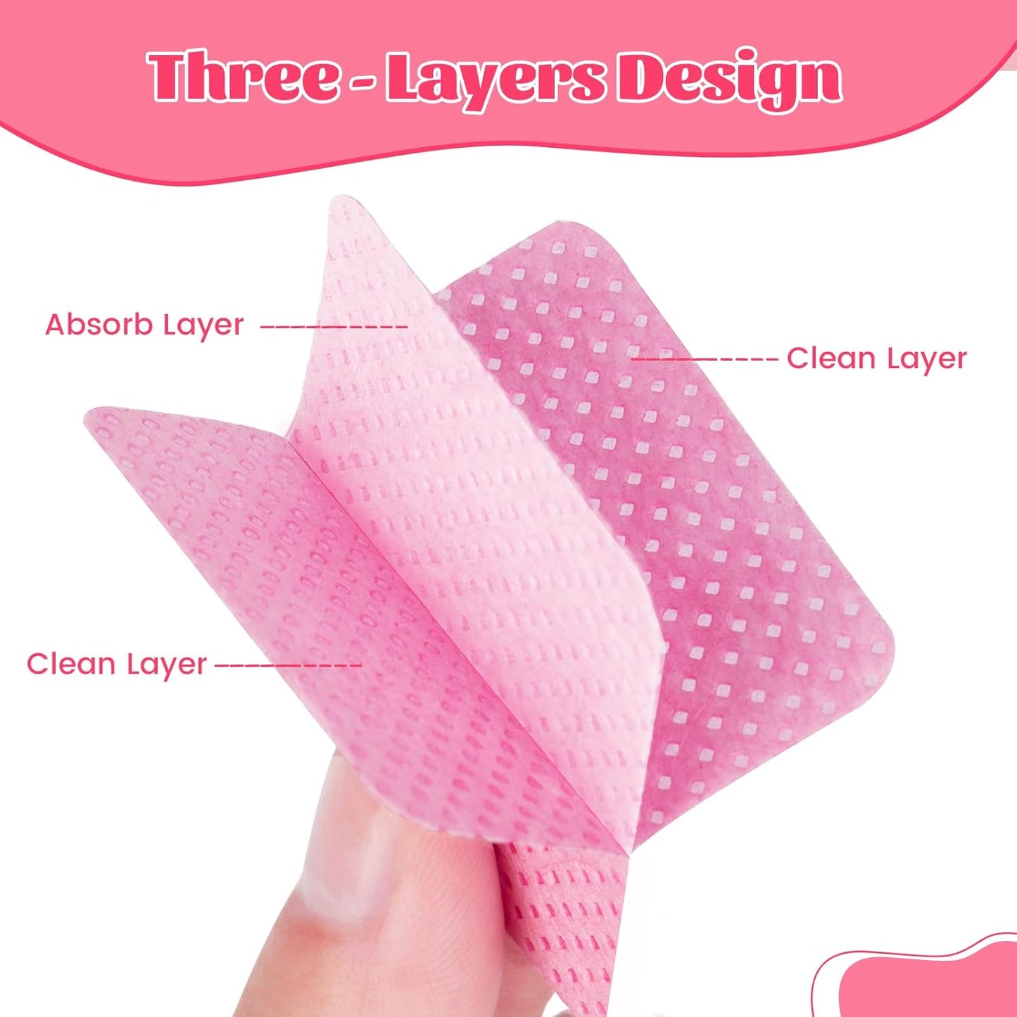 MAYEEN Lint Free Nail Wipes 400PCS Non-Woven Fabric Nail Polish Remover Wipes No Lint Nail Wipe for Gel Nails Eyelash Extensions Glue Cleaning Pad Nail Supplies