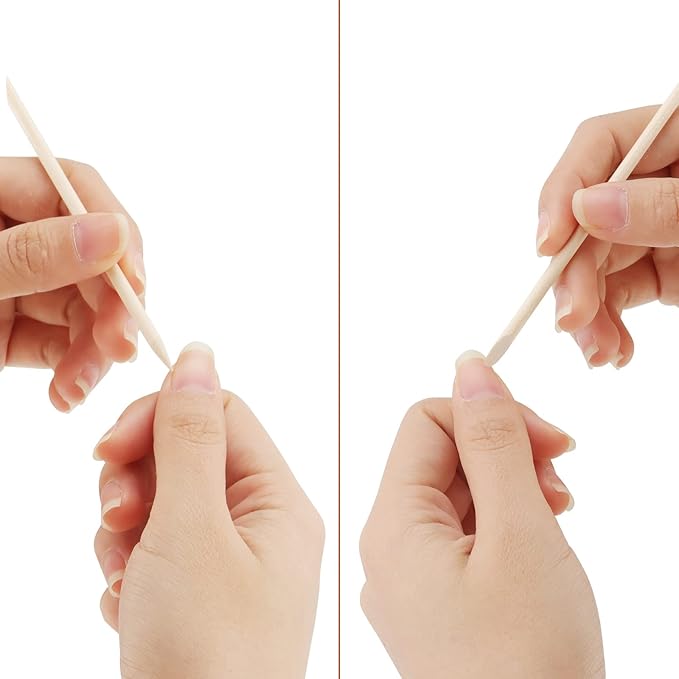 LEXININ 1000 PCS 4.5 Inch Wood Cuticle Pusher, Double Heads Wooden Cuticle Sticks, Wood Orange Nail Sticks for Manicure Pedicure