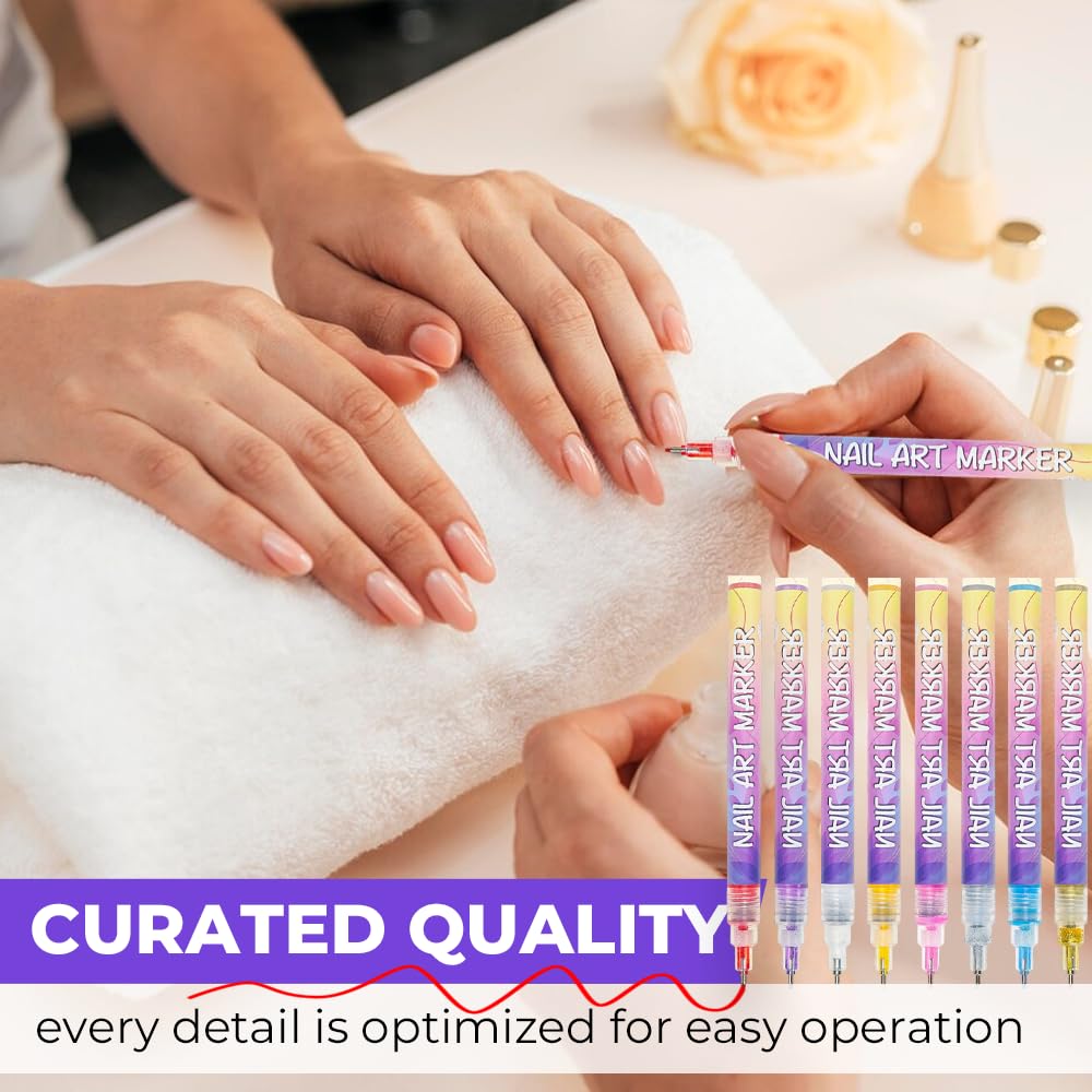 12 Color 3D Nail Art Pens Set, Nail Art Pens for Painting Nails Art Markers for Gel Nails