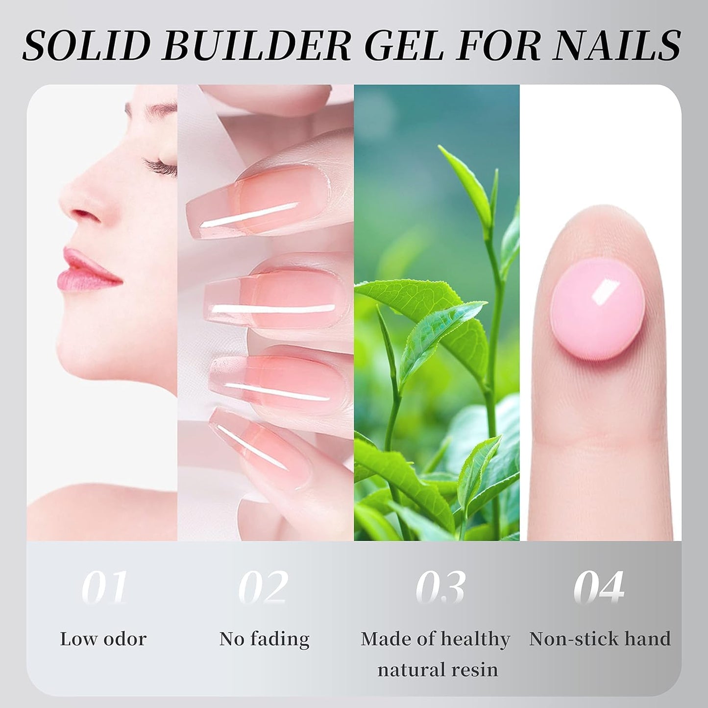 6.AIJIMEI 4 Colors Solid Builder Gel Hard 0.5oz for Nails Extension Non-Sticky Builder 3D Sculpting Gel,with Nail Tools Nail Art Design Salon Use(4 color)
