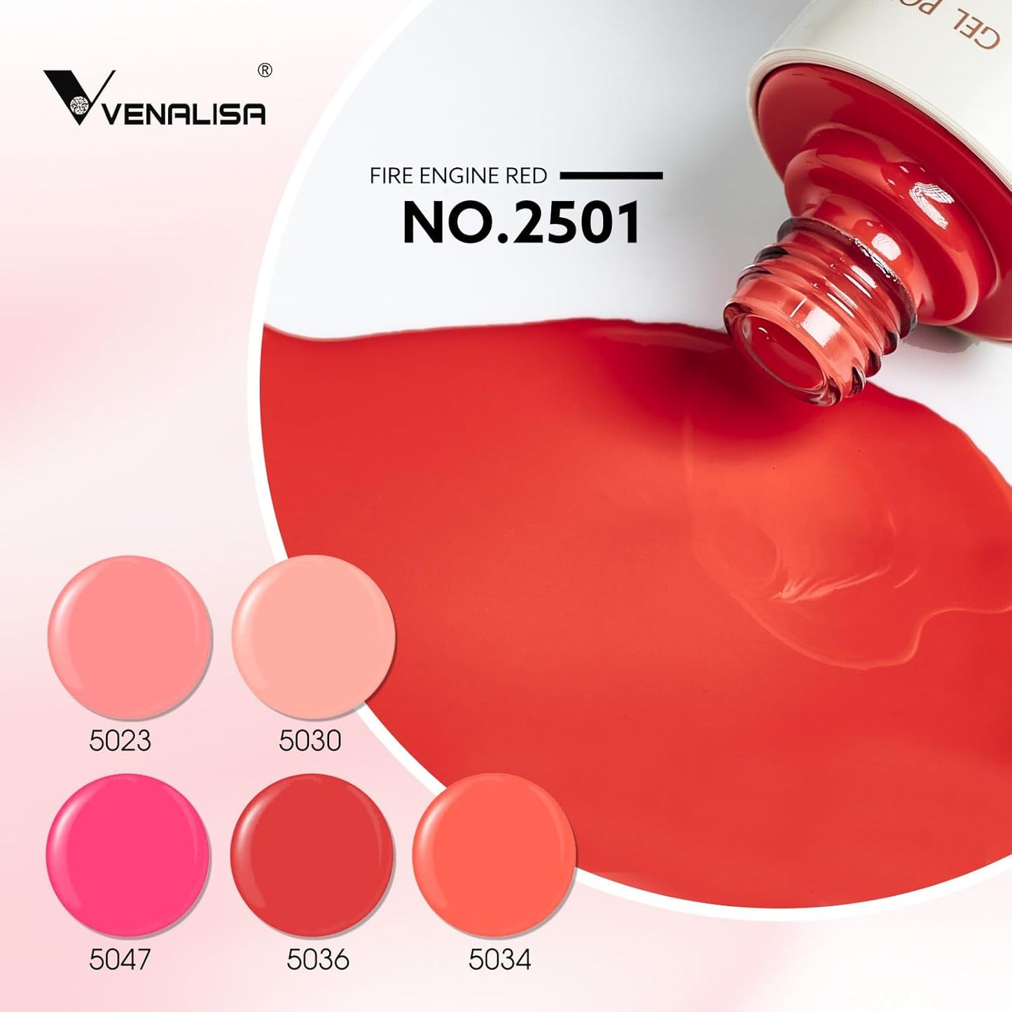 VENALISA Gel Nail Polish Set, 5 Colors 10ML Gel Polish Kit Red Nude Pink Coral Orange Soak Off Salon Manicure DIY at Home Nail Art For Girls Women