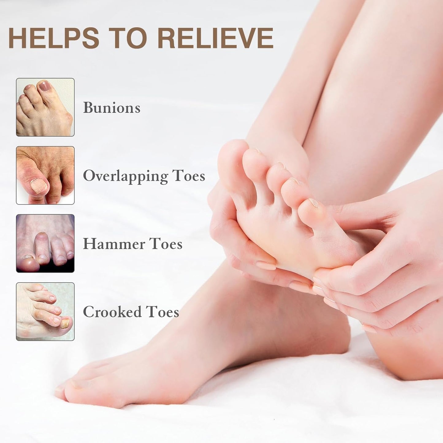 2PCS Toe Spacers for Women and Men, Toe Separators for Pedicure, Bunion Corrector, Hammer Toe Straightener, Plantar Fasciitis, Toe Spreaders for Foot Pain Relief and Foot Health.
