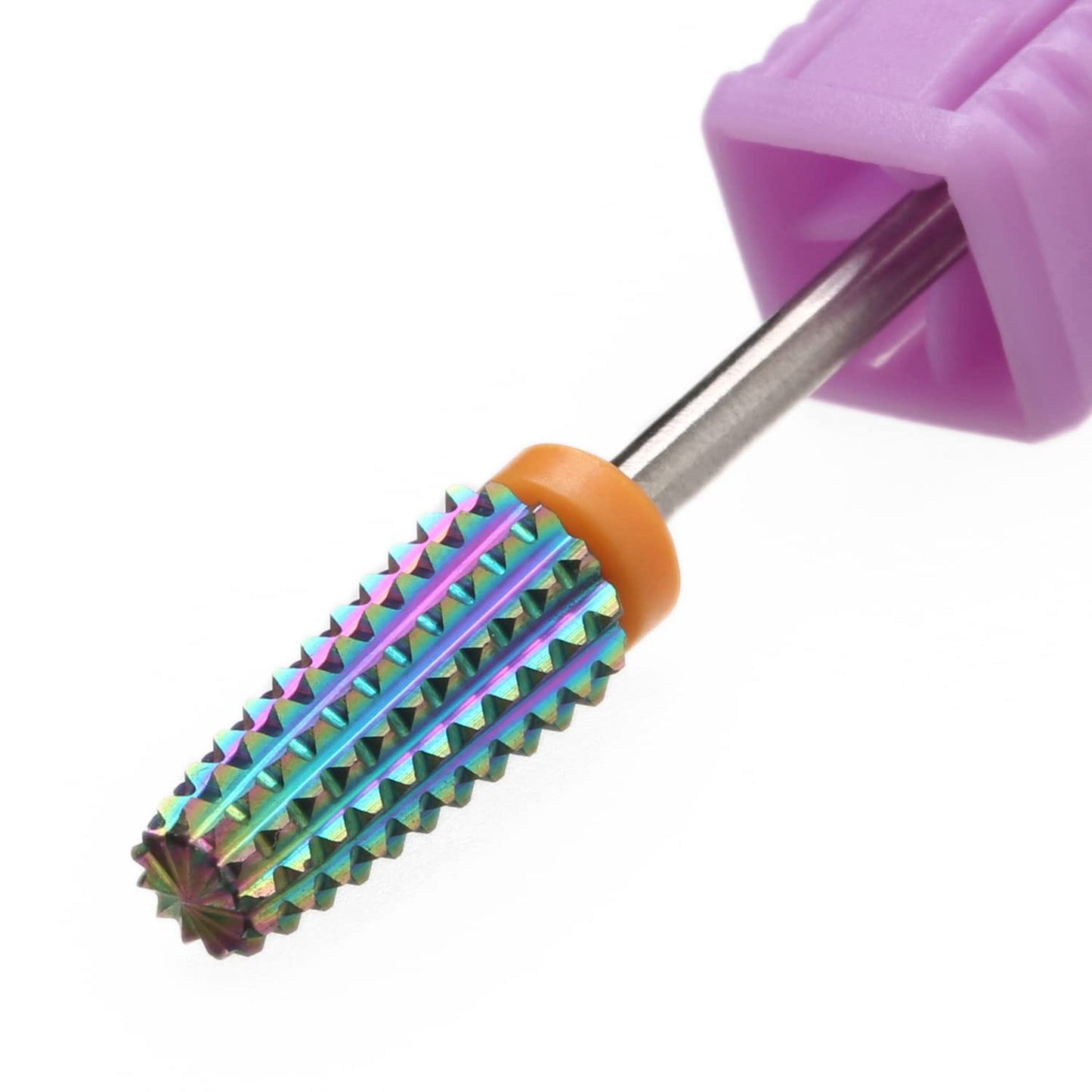 5 in 1 Nail Drill Bits,Rainow Two Way Rotate use for Left and Right Handed, Fast Remove Acrylic or Hard Gel - 3/32" Shank Manicure, Nail Art Tool (2XC, Rainbow)