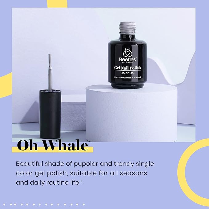 Beetles Gray Gel Nail Polish, 15ml Fall Grey Gel Polish Soak Off UV LED Nail Lamp Nail Art Manicure Salon DIY Home 0.5Oz Nail Polish for Women