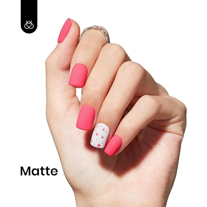 beetles Pink Gel Nail Polish,15 ml Strawberry Solid Bright Color Soak Off LED UV Lamp DIY Decoration Manicure Art Design Salon at Home Strawberry Cocktail Collection Gel Polish for Women